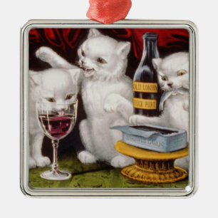 Adorno Metálico Tres gatitos jolly en la fiesta