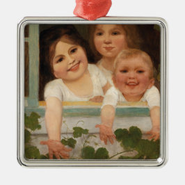 Adorno Metálico Tres hijos en la ventana