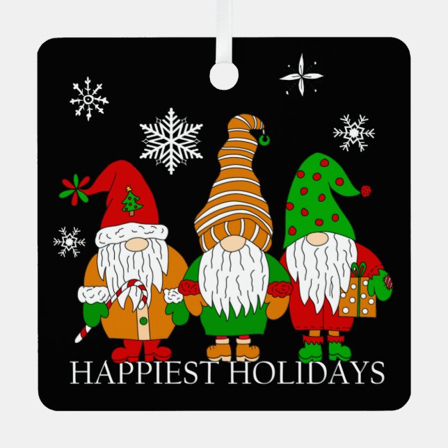 Adorno Metálico Tres Navidades inteligentes ganan vacaciones perso (Anverso)