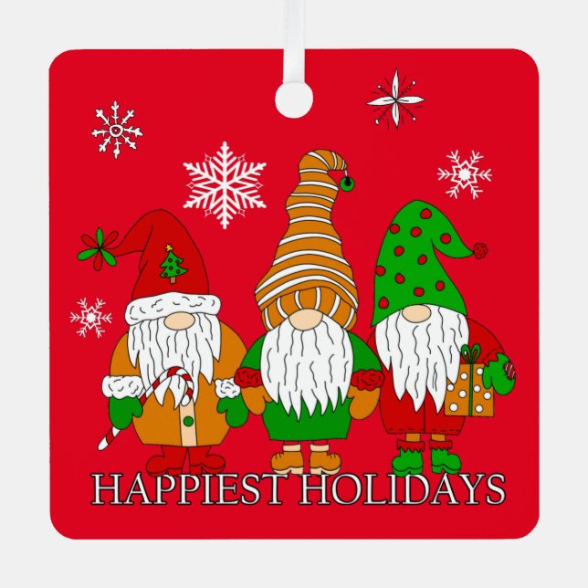 Adorno Metálico Tres Navidades inteligentes ganan vacaciones perso (Anverso)