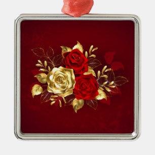 Adorno Metálico Tres Rosas de Joyería