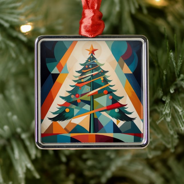 Adorno Metálico Triángulo de árbol de navidad geométrico Art Deco (Árbol)