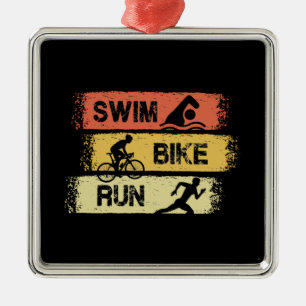 Adorno Metálico Triatlón - Nadar Bicicleta Correr