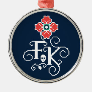 Adorno Metálico Tributo floral de Frida Kahlo el  