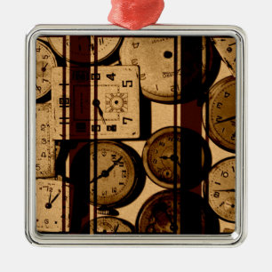 Adorno Metálico Tríptico de reloj antiguo