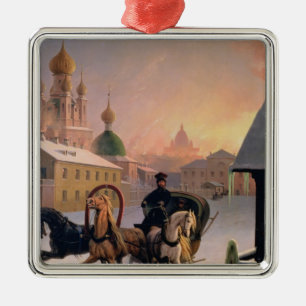 Adorno Metálico Troika en la calle en St Petersburg, 1850s