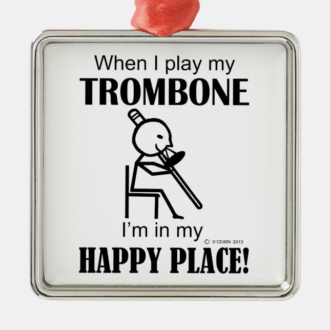 Adorno Metálico Trombone Happy Place
