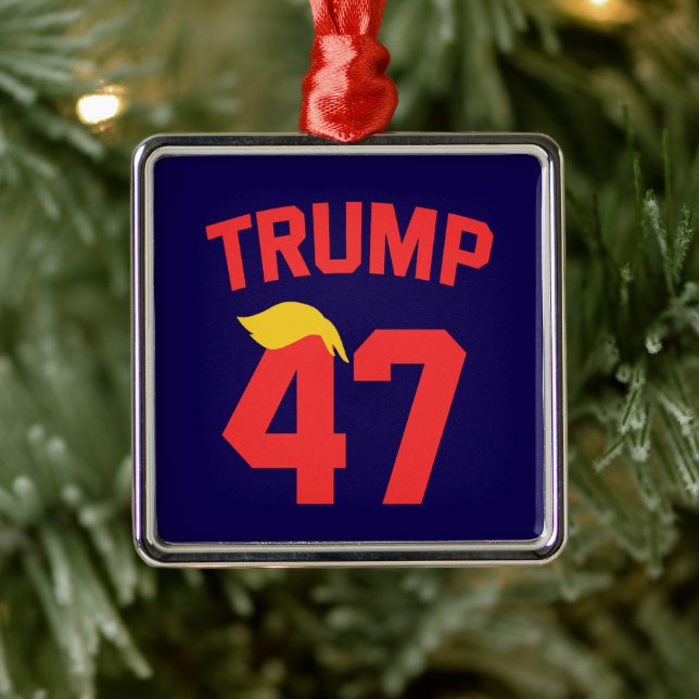 Adorno Metálico Trump 47 Presidente (Árbol)