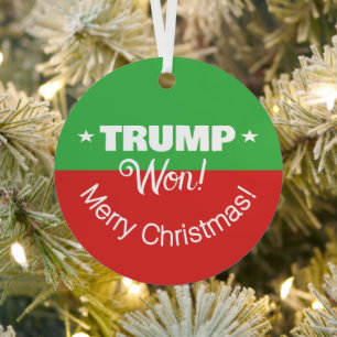 Adorno Metálico ¡TRUMP GANÓ! Feliz Navidad