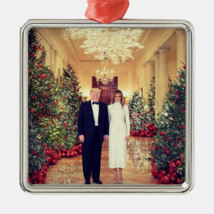 Adorno Metálico Trump presidente de EE. UU. Casa Blanca Navidad