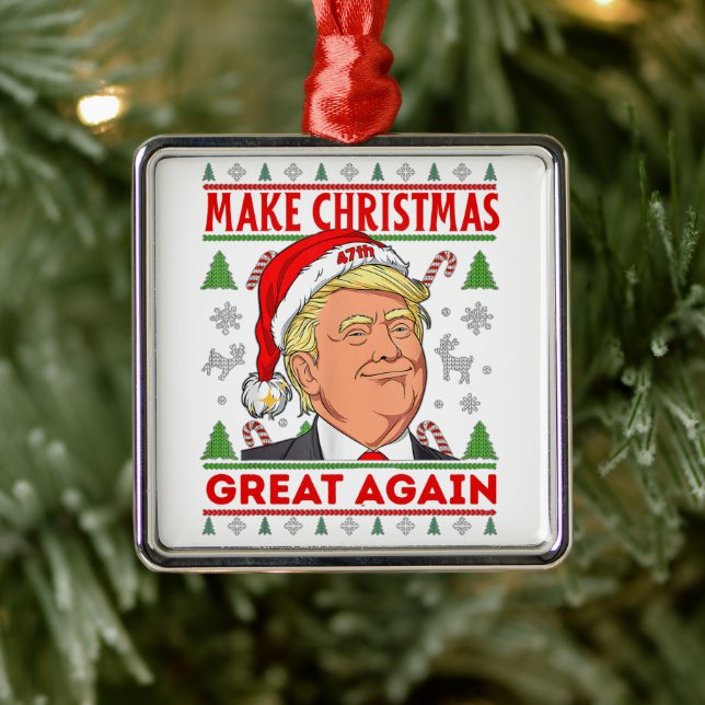 Adorno Metálico Trump vuelve a hacer grandes Navidades, Donald Tru (Árbol)