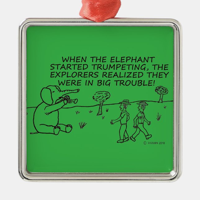 Adorno Metálico Trumpeando al elefante (Frente)