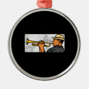 Adorno Metálico Trumpet Player Retro Trumpet Jazz Music
