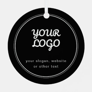 Adorno Metálico Tu logotipo elegante editable negro y blanco