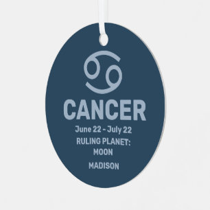 Adorno Metálico TU Nombre y Foto Cáncer de Rótulo Zodiaco