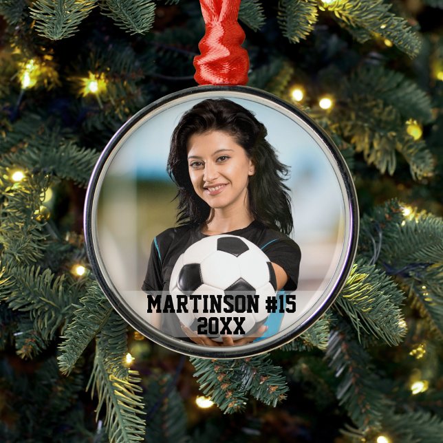 Adorno Metálico Tu Personalizado fotográfico fútbol o tu ronda dep (Customize with name, team number and year.)