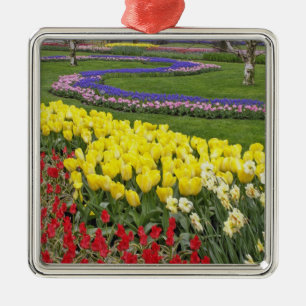 Adorno Metálico Tulipanes, jacintos de uva y narcisos,