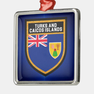 Adorno Metálico Turcos y bandera de Caicos