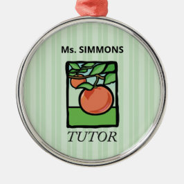 Adorno Metálico Tutor, Maestro Gracias, Manzana