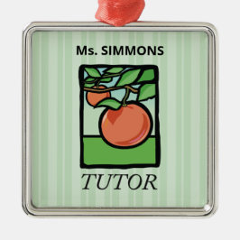 Adorno Metálico Tutor, Maestro Gracias, Manzana