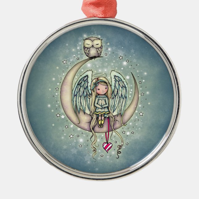 Adorno Metálico Twinkle Little Angel and Owl Illustrated Art (Frente)