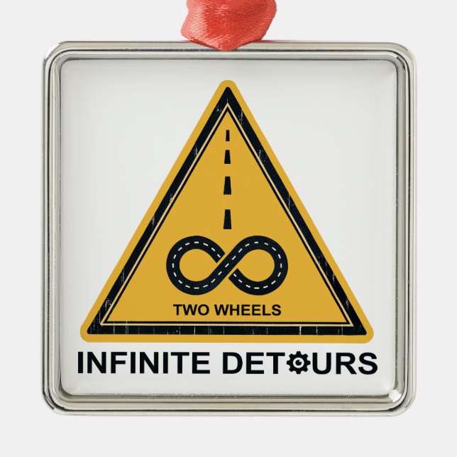 Adorno Metálico Two Wheels Infinite Detours Cycling (Frente)