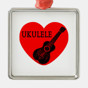 Adorno Metálico Ukulele Love