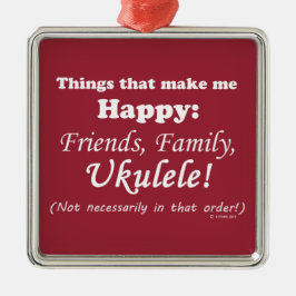 Adorno Metálico Ukulele me hace feliz