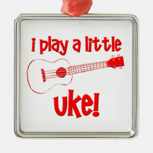 Adorno Metálico Ukulele rojo