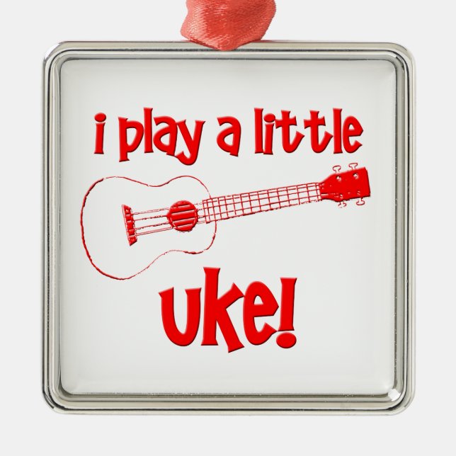 Adorno Metálico Ukulele rojo (Frente)