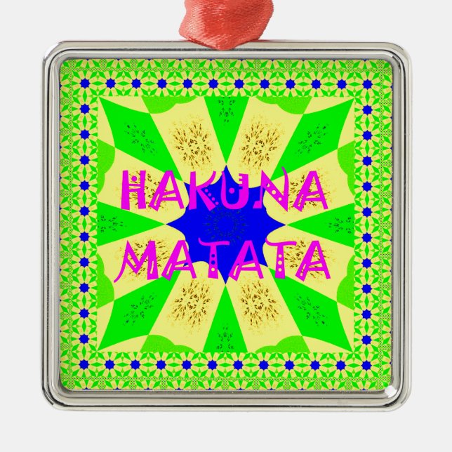 Adorno Metálico Último Hakuna Matata Hermoso Colo de Diseño Increí (Frente)