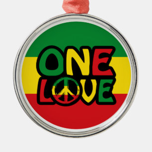 Adorno Metálico Un amor, diseño de reggae con colores de reggae