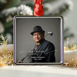 Adorno Metálico Un ángel en el cielo, foto conmemorativa en blanco