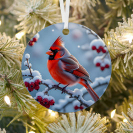 Adorno Metálico Un cardenal Bonito | Navidades personalizados