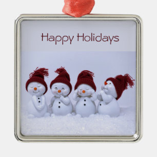 Adorno Metálico Un cuarteto de hombres de nieve