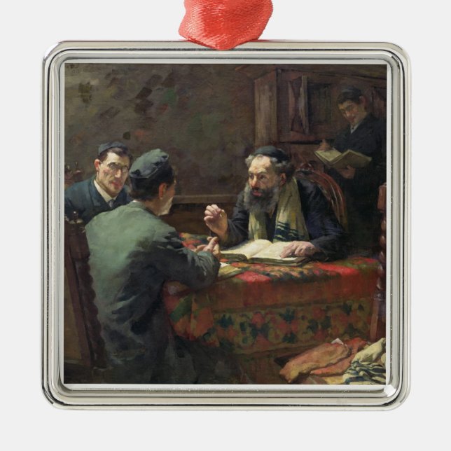 Adorno Metálico Un discusión teológico, 1888 (Frente)