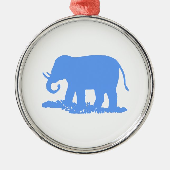Adorno Metálico un elefante azul (Frente)