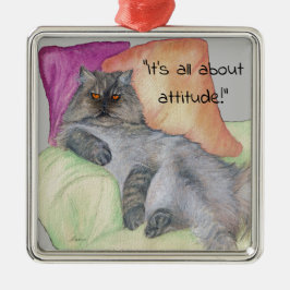 Adorno Metálico Un gato persa con actitud