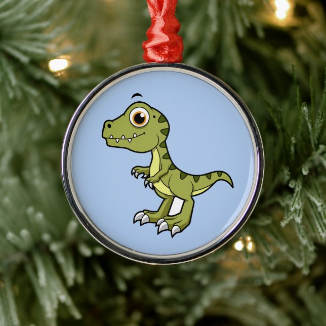 Adorno Metálico Un Ilustracion Agradable De Un Rex Tirrannosauro. (Árbol)