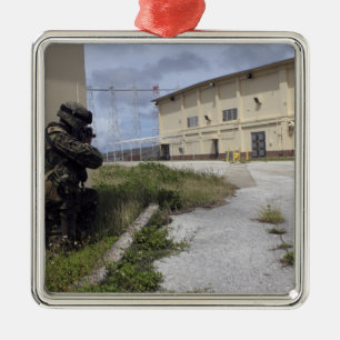 Adorno Metálico Un infante de marina fija seguridad