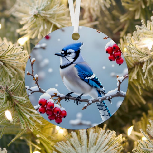 Adorno Metálico Un Jay Azul Bonito | Navidades personalizados (in situ)