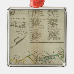 Adorno Metálico Un mapa de la isla de St John