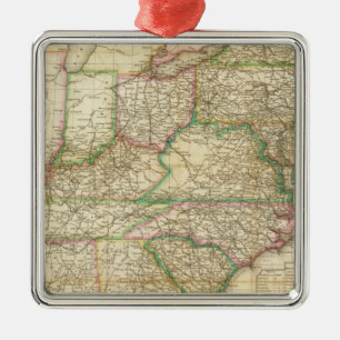 Adorno Metálico Un mapa de los caminos, de los canales y del barco