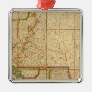 Adorno Metálico Un mapa del estado de Luisiana