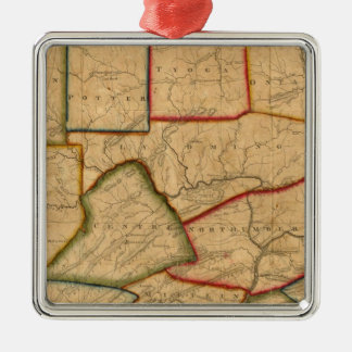 Adorno Metálico Un mapa del estado de Pennsylvania
