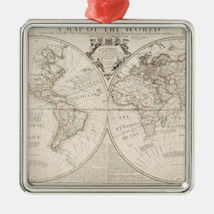 Adorno Metálico Un mapa del mundo