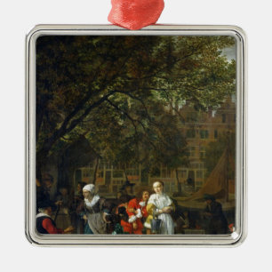 Adorno Metálico Un mercado de la hierba en Amsterdam