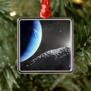 Adorno Metálico Un Pequeño Hippocamp De La Luna De Neptuno.
