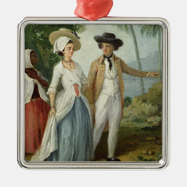 Adorno Metálico Un plantador y su esposa, asistidos por un criado, (Frente)