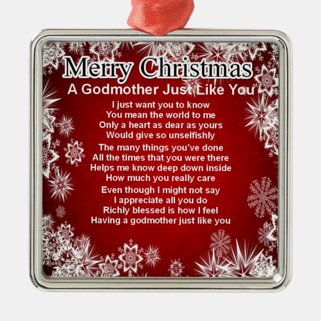 Adorno Metálico Un poema de la madrina - diseño del navidad (Frente)